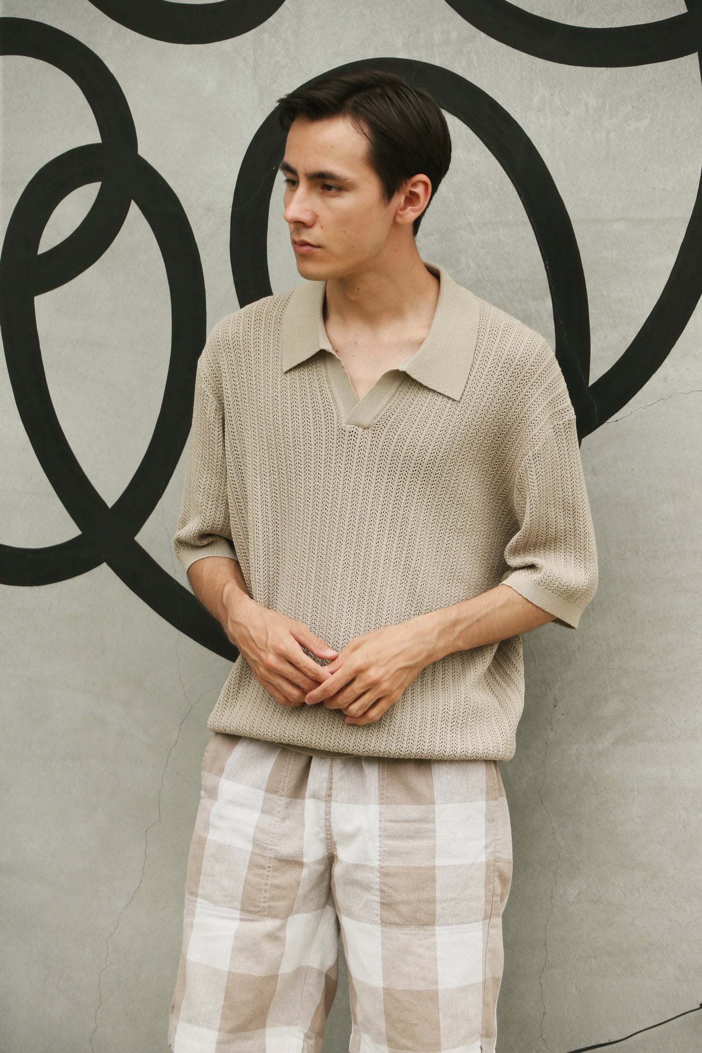 loop skipper knit polo