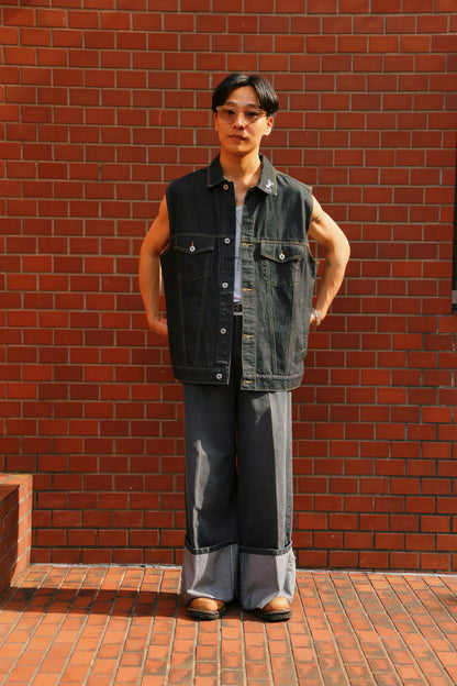 denim setup vest