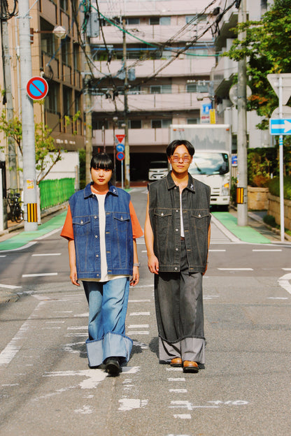 denim setup vest