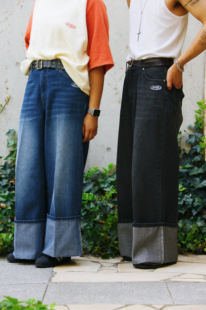 denim roleup pants