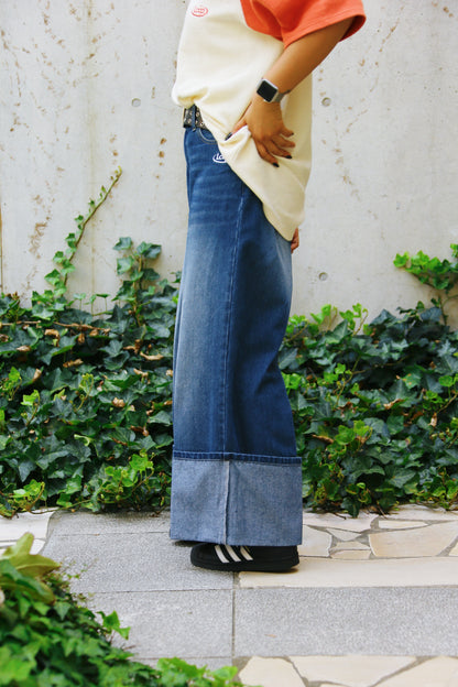 denim roleup pants