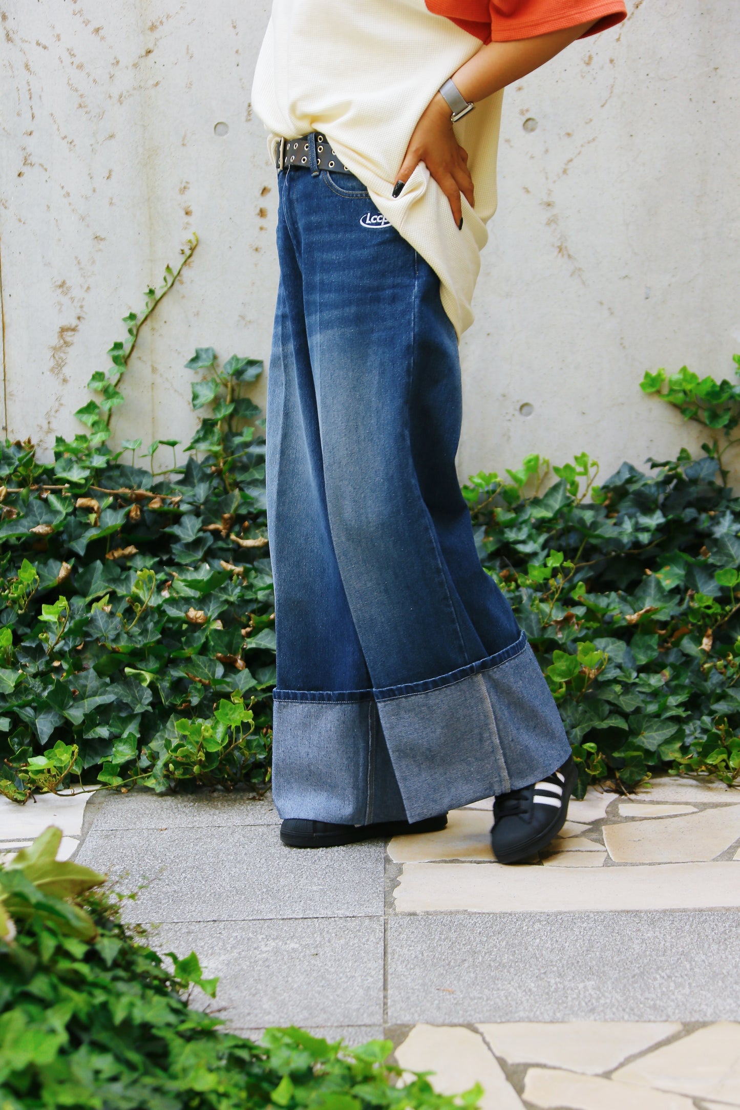 denim roleup pants