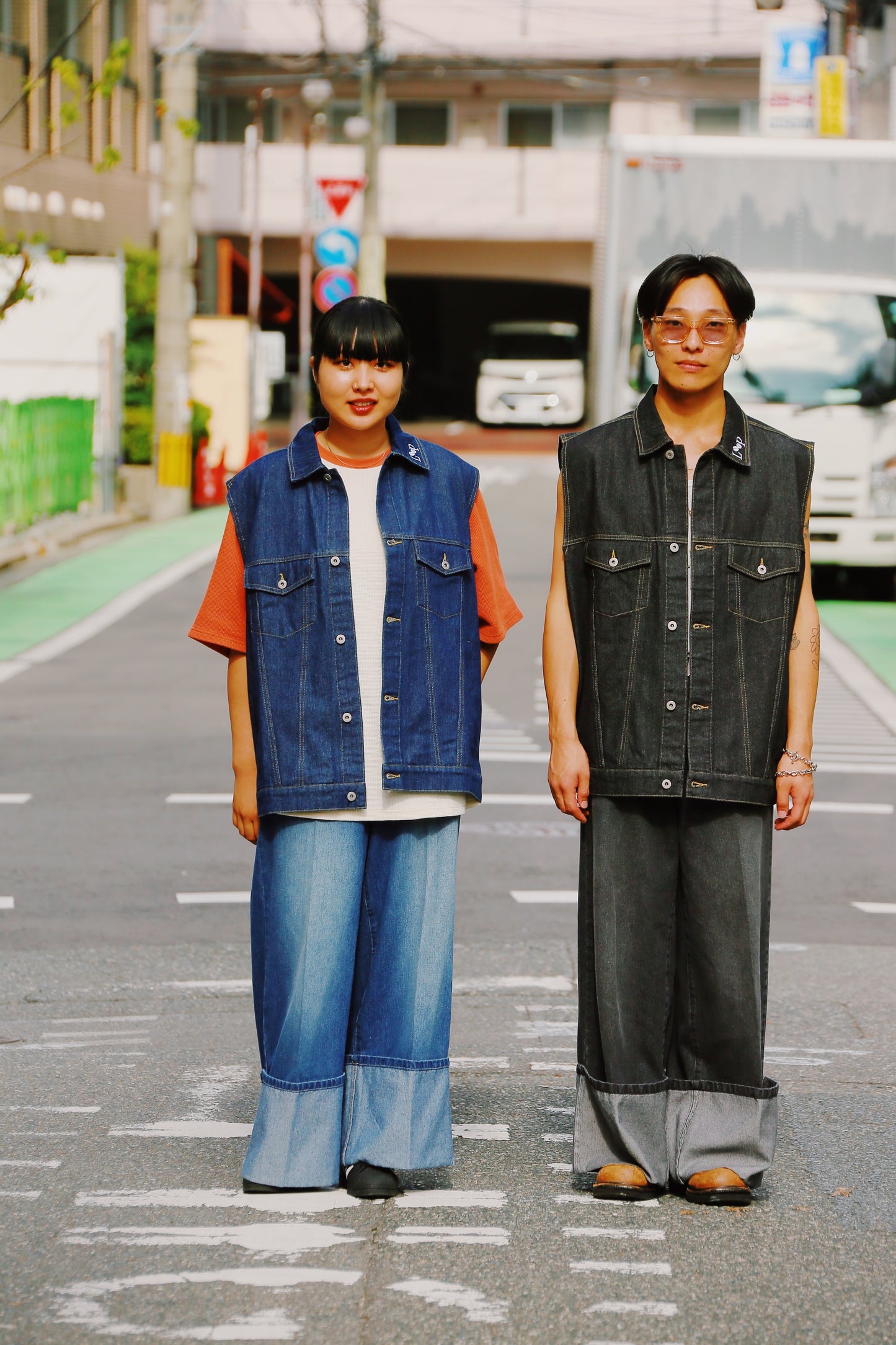 denim setup vest