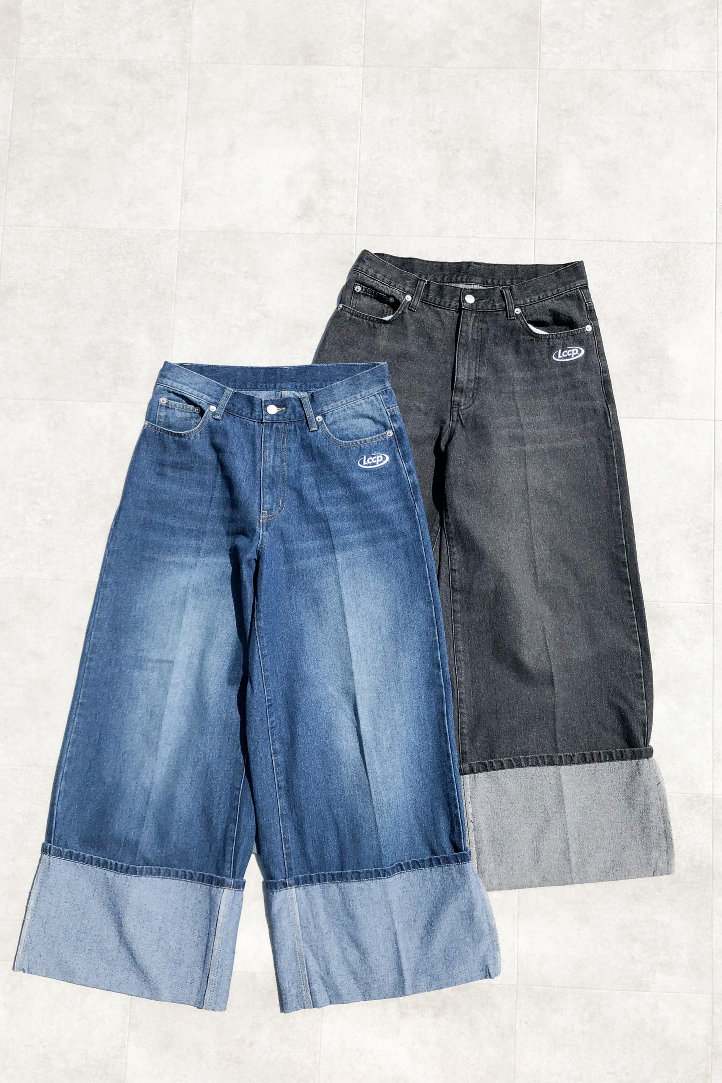 denim roleup pants