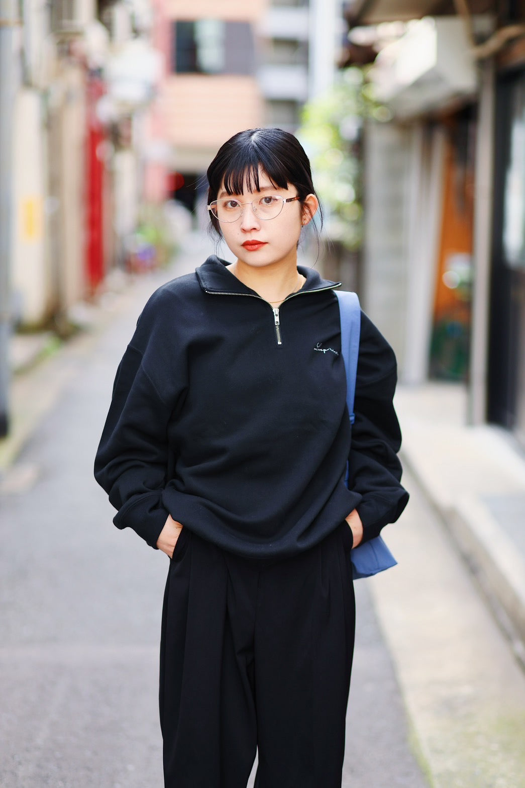 rinrin colabo half zip shirt