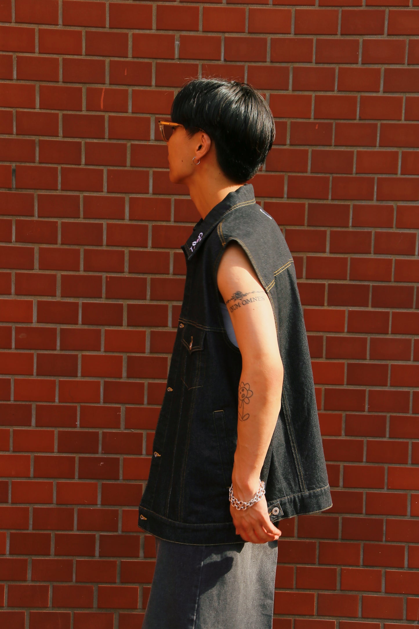 denim setup vest