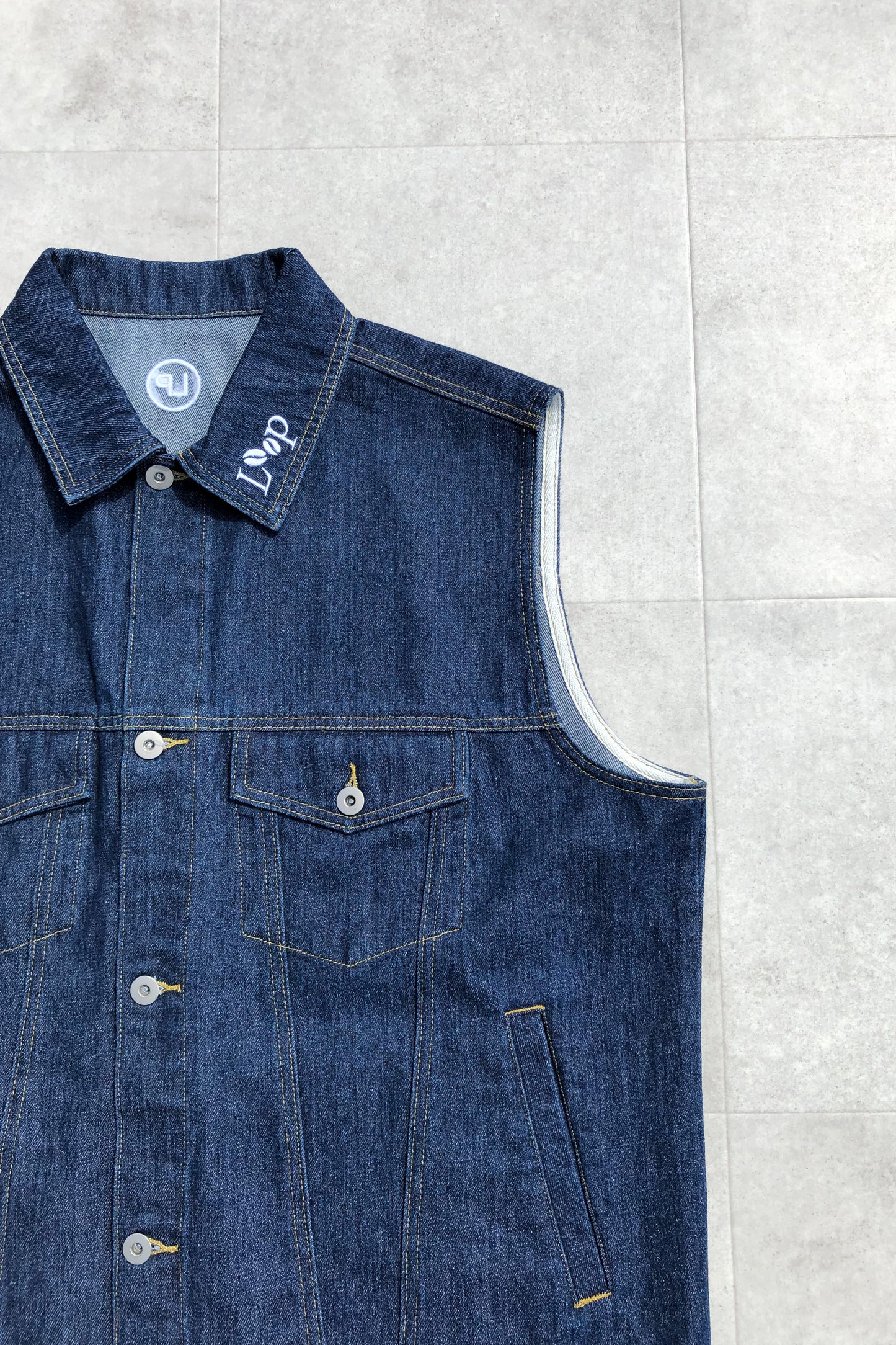 denim setup vest