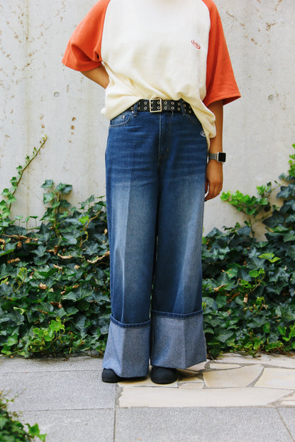 denim roleup pants