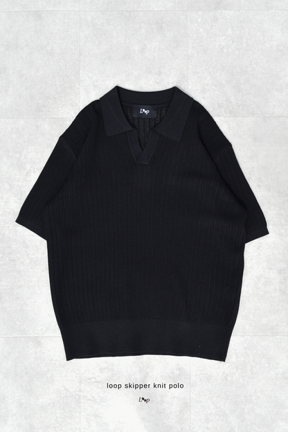 loop skipper knit polo