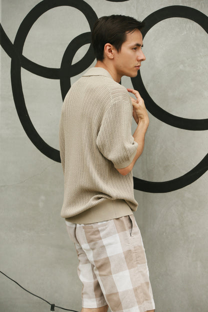 loop skipper knit polo