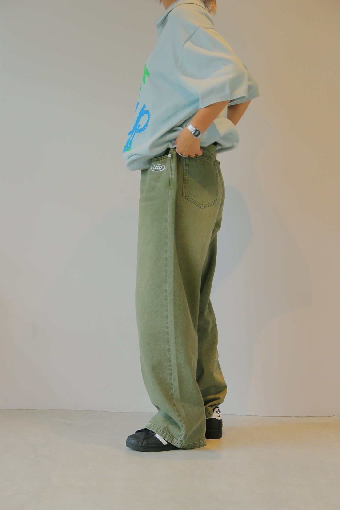 color denim pants