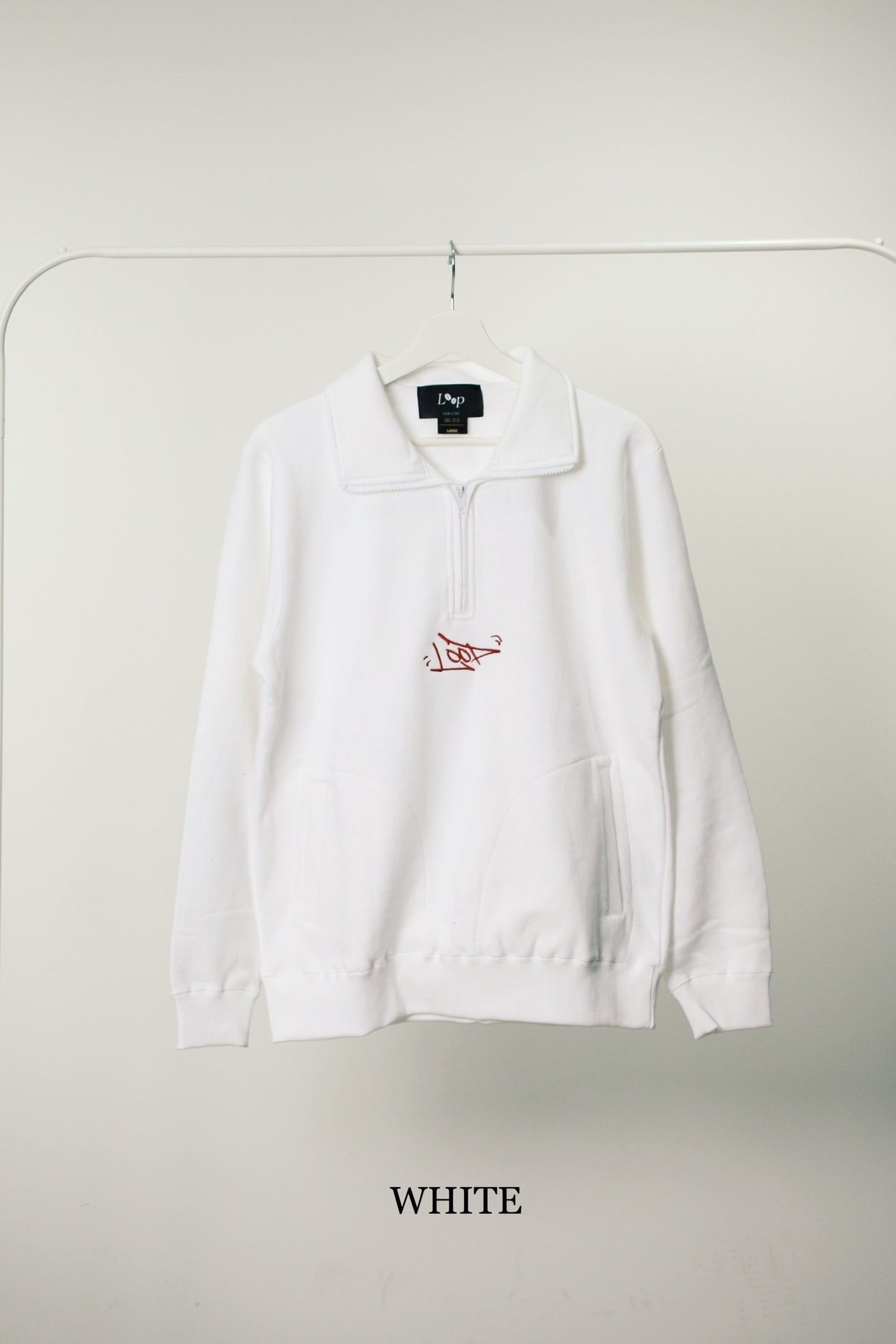 【再販売】LOOP EMBROIDERY HALF ZIP