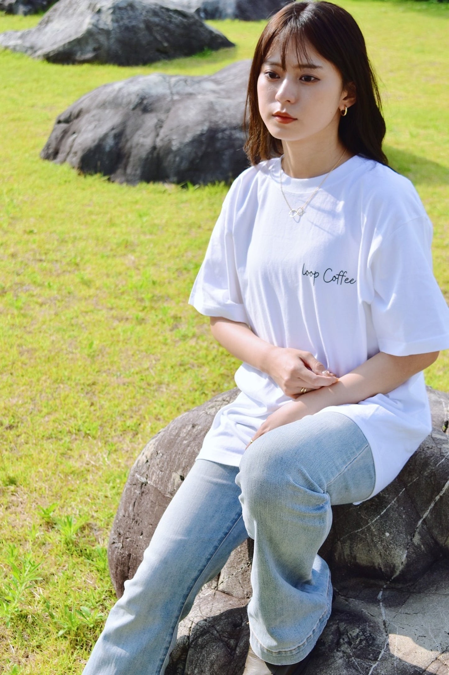 LOOP×suu バックプリントtshirt